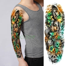 Load image into Gallery viewer, Extra Large Full Arm Leg Body Hand Waterproof Fake Tattoo Stickers Temporary Realistic Black Modern Mens Tattoo
