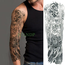 Load image into Gallery viewer, Extra Large Full Arm Leg Body Hand Waterproof Fake Tattoo Stickers Temporary Realistic Black Modern Mens Tattoo
