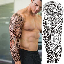 Load image into Gallery viewer, Extra Large Full Arm Leg Body Hand Waterproof Fake Tattoo Stickers Temporary Realistic Black Modern Mens Tattoo
