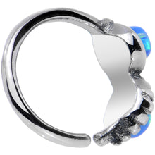 Load image into Gallery viewer, 18G 5/16 Blue Synthetic Opal Duet Seamless Circular Ring
