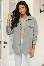 Load image into Gallery viewer, Cloudy Blue Snap-Front Collared Jacket with Pockets Lightweight and Versatile Jacket
