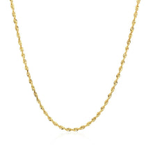 Load image into Gallery viewer, 14k Yellow Gold Solid Diamond Cut Rope Chain (1.60 mm)
