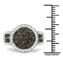 Load image into Gallery viewer, 0.44 Carat Genuine Champagne Diamond and White Diamond .925 Sterling Silver Ring

