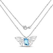 Load image into Gallery viewer, 10.62 Carat Genuine Swiss Blue Topaz .925 Sterling Silver Pendant
