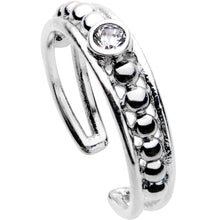 Load image into Gallery viewer, Clear CZ Gem Silver Plated Cocktail Party Toe Ring
