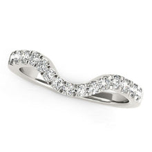 Load image into Gallery viewer, 14k White Gold Curved Style Wedding Ring with Diamonds (1/3 cttw)
