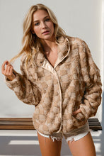 Load image into Gallery viewer, Double Take Checkered Long Sleeve Fuzzy Jacket Cozy &amp; Trendy Outerwear For Women
