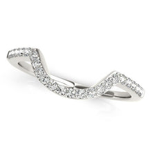 Load image into Gallery viewer, 14k White Gold Curved Diamond Wedding Band (1/3 cttw)
