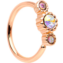 Load image into Gallery viewer, 20G Aurora CZ Gem Rose Gold IP Triplet Seamless Circular Ring
