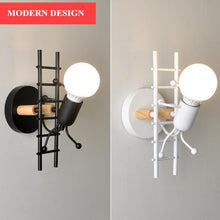 Load image into Gallery viewer, Modern Retro Cartoon Doll Sconce Lamp for Kids Baby Room Modern Nordic Luminaire Home Lighting Decoration WALL Sconce Child Climbing Ladder Lamp Descoration
