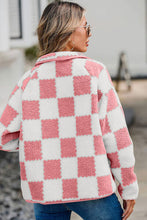 Load image into Gallery viewer, Elegant Checkered Snap Down Long Sleeve Teddy Jacket Soft &amp; Warm Colorful Jacket
