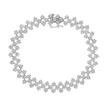 Load image into Gallery viewer, .925 Sterling Silver 1.0 cttw Miracle-Set Round Diamond "Zig Zag" Link Bracelet (I-J Color, I3 Clarity) -7.25
