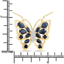 Load image into Gallery viewer, 2.94 Carat Genuine Blue Sapphire and White Zircon .925 Sterling Silver Necklace
