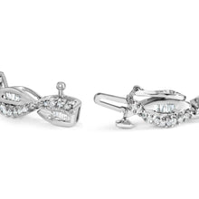 Load image into Gallery viewer, 14K White Gold 2.00 Cttw Diamond Swirl and Pear Shape Link Bracelet (I-J Color, I2-I3 Clarity) - 7"
