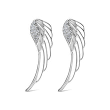 Load image into Gallery viewer, 14K White Gold 1/4 Cttw Lab Grown Diamond Angel Wing Stud Earrings (F-G Color, VS1-VS2 Clarity)
