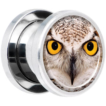 Load image into Gallery viewer, Full Color Owl Steel Screw Fit Plug Set 00G
