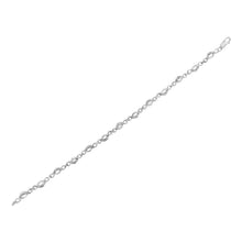 Load image into Gallery viewer, .925 Sterling Silver Prong Set Diamond Accent Curved Spiral Link Bracelet (I-J Color, I3 Clarity) - 7.25"
