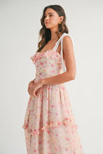 Load image into Gallery viewer, Floral Printed Shoulder Strap Midi Dress For Women – Floral Midi Dress, Shoulder Strap Dress, Ruffled Midi Dress, Feminine Floral Dress, Elegant Occasion Dress
