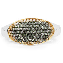 Load image into Gallery viewer, 0.45 Carat Genuine Green Diamond and Yellow Diamond .925 Sterling Silver Ring
