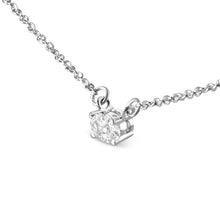 Load image into Gallery viewer, 14K White Gold 1/4 Cttw Lab Grown Oval Solitaire Diamond East West 18" Pendant Necklace (G-H Color, VS2-SI1 Clarity)
