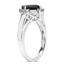 Load image into Gallery viewer, 1.99 Carat Genuine London Blue Topaz &amp; White Topaz .925 Sterling Silver Ring
