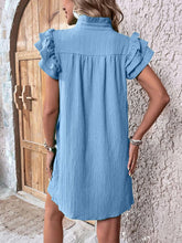 Load image into Gallery viewer, Elegant Ruffled Cap Sleeve Mini Dress Feminine &amp; Flowy Summer Dress
