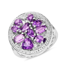 Load image into Gallery viewer, 2.76 Carat Genuine Amethyst .925 Sterling Silver Ring
