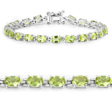 Load image into Gallery viewer, 8.61 Carat Genuine Peridot .925 Sterling Silver Bracelet
