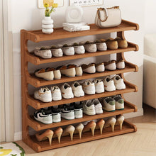 Load image into Gallery viewer, Bamboo Shoe Rack Organizer – 5 or 6 Tier, Space-Saving Storage
