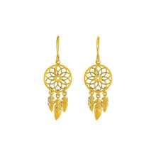 Load image into Gallery viewer, Dream Catcher Earrings in 14k Yellow Gold
