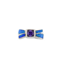 Load image into Gallery viewer, Created Opal Ring Sterling Silver
