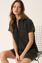 Load image into Gallery viewer, Button Detail Collared Neck Short Sleeve Shirt Dress For Women – Casual, Chic and Versatile Wardrobe Essential
