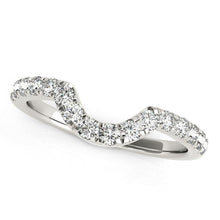 Load image into Gallery viewer, 14k White Gold Curved Diamond Wedding Band (3/8 cttw)
