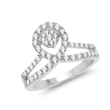 Load image into Gallery viewer, 0.54 Carat Genuine White Diamond 14K White Gold Ring (G-H Color, SI1-SI2 Clarity)
