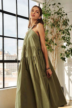 Load image into Gallery viewer, New Summer Crisscross Wide Strap Drawstring Detail Midi Dress For Women – Chic, Sophisticated, Adjustable, Perfect Dress for Casual to Semi-Formal Occasions
