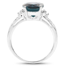 Load image into Gallery viewer, 2.64 Carat Genuine London Blue Topaz and White Topaz .925 Sterling Silver Ring
