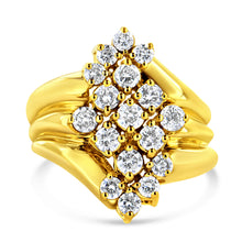 Load image into Gallery viewer, 10K Yellow Gold Plated .925 Sterling Silver Diamond Cocktail Ring (1 1/2 Cttw, J-K Color, I1-I2 Clarity) - Size 7
