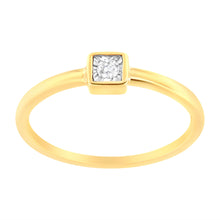 Load image into Gallery viewer, 14K Yellow Gold Plated .925 Sterling Silver 1/20 cttw Miracle Set Diamond Promise Ring (J-K Color, I1-I2 Clarity) - Size 6
