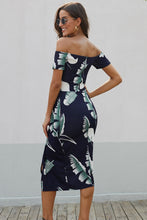 Load image into Gallery viewer, Charming Printed Off-Shoulder Midi Dress with Slit Classy &amp; Feminine Look
