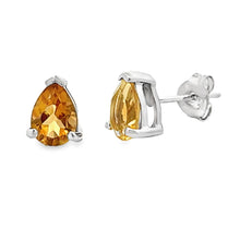 Load image into Gallery viewer, 1.27ct Citrine Stud Earrings 10KT White Gold
