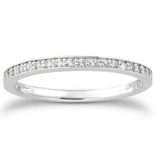 Load image into Gallery viewer, 14k White Gold Micro-pave Diamond Wedding Ring Band Set 3/4 Around
