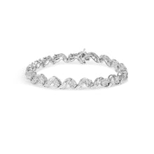 Load image into Gallery viewer, 14K White Gold 2.00 Cttw Diamond Cluster and Spiral Link Bracelet (I-J Color, I1-I2 Clarity) - 7"
