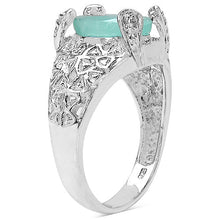 Load image into Gallery viewer, 2.52 Carat Genuine Emerald &amp; White Topaz .925 Sterling Silver Ring

