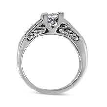 Load image into Gallery viewer, 14K White Gold 1 1/4 Cttw Princess Cut Diamond Channel Set Engagement Ring (H-I Color, SI1-SI2 Clarity) - Ring Size 7
