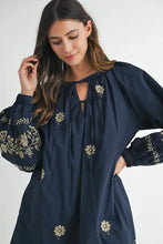 Load image into Gallery viewer, Embroidered Long Sleeve Peasant Mini Dress For Women – Embroidered Mini Dress, Long Sleeve Peasant Dress, Bohemian Dress, Casual Peasant Dress, Timeless Elegance Dress
