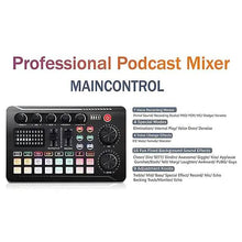 Load image into Gallery viewer, F998 Live Sound Card Audio Mixer Podcast Audio Interface with DJ Mixer Effects
