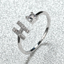 Load image into Gallery viewer, Popular Fashion Silvery AZ Letter Ring Initials Wedding Love Couple Rings Bridesmaid Gift
