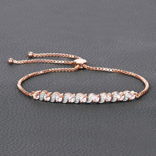 Load image into Gallery viewer, 0.89 Carat Genuine Morganite and White Topaz .925 Sterling Silver Bracelet
