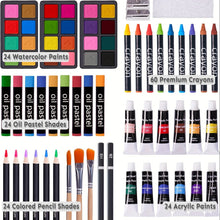 Load image into Gallery viewer, 175-Piece Deluxe Art Set – Crayons, Colored Pencils &amp; Acrylic Paints in Wooden Case
