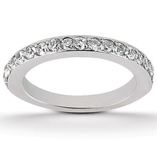 Load image into Gallery viewer, 14k White Gold Pave Diamond Wedding Ring Band Set 1/2 Around
